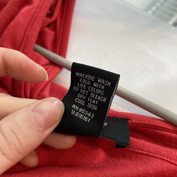 Ashro Women's Red Draped Jersey Maxi Dress Size 18 Batwing Sleeves Boho Flowy - Picture 6 of 11